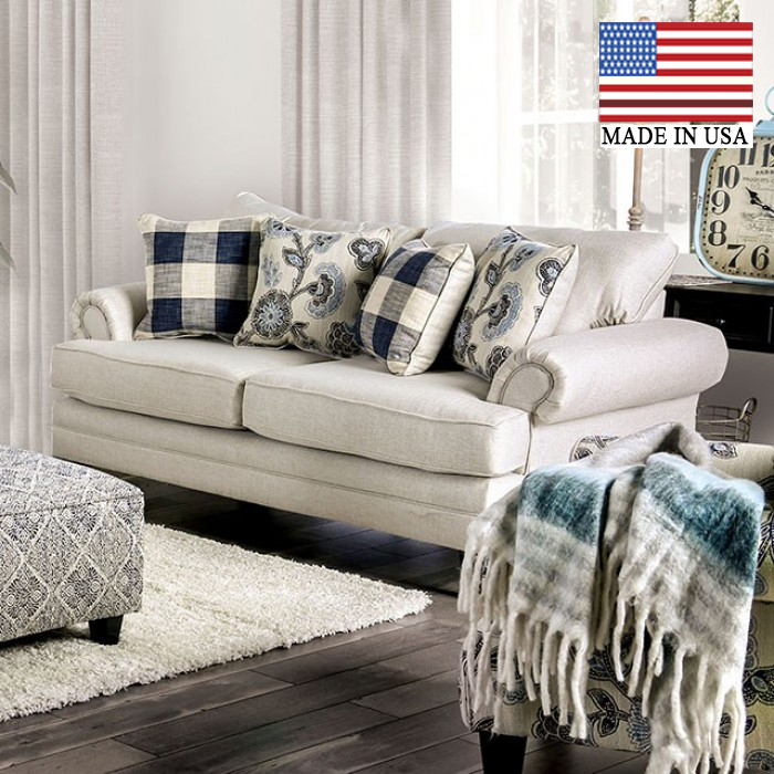 Nash Transitional Rolled Arms Loveseat