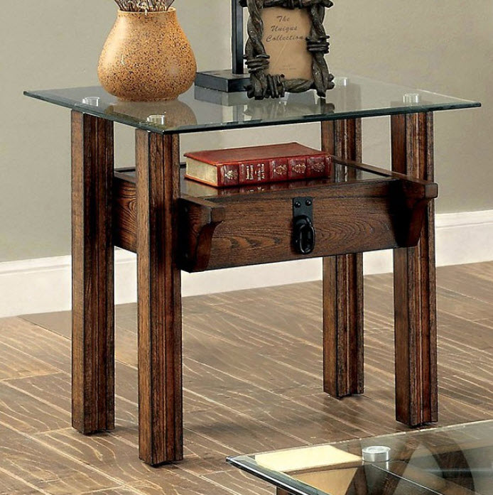 Penny Medium Weathered Oak Finish End Table