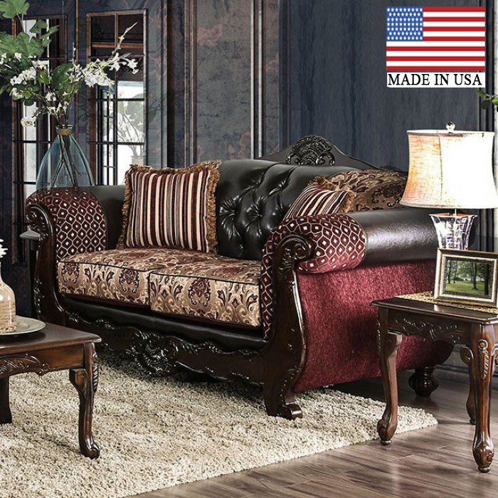 Quirino Traditional Rolled Arms Loveseat