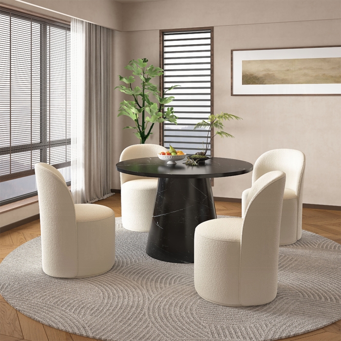 Hollis Dining Table with Engineering Stone Top
