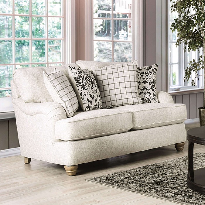 Mossley English Pleated Arms Loveseat