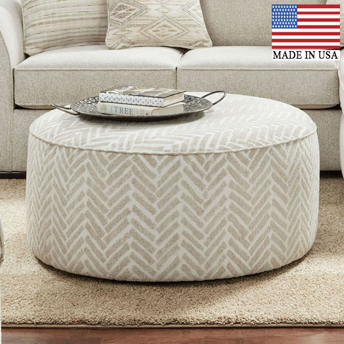 Saltney Welt-Cord Trim Ottoman