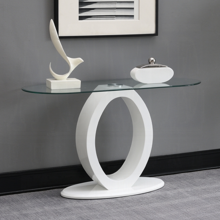 Larry Glass Top Sofa Table