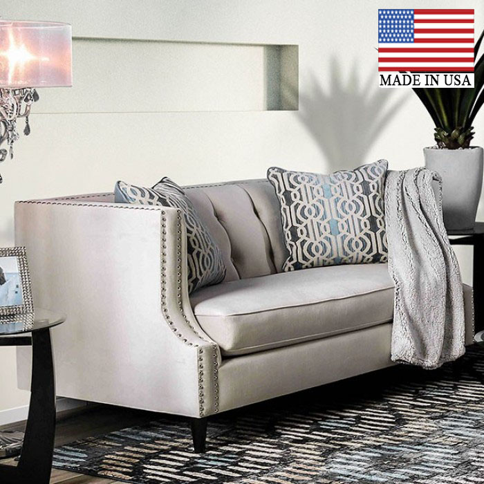 Tegan High Track Arms Loveseat