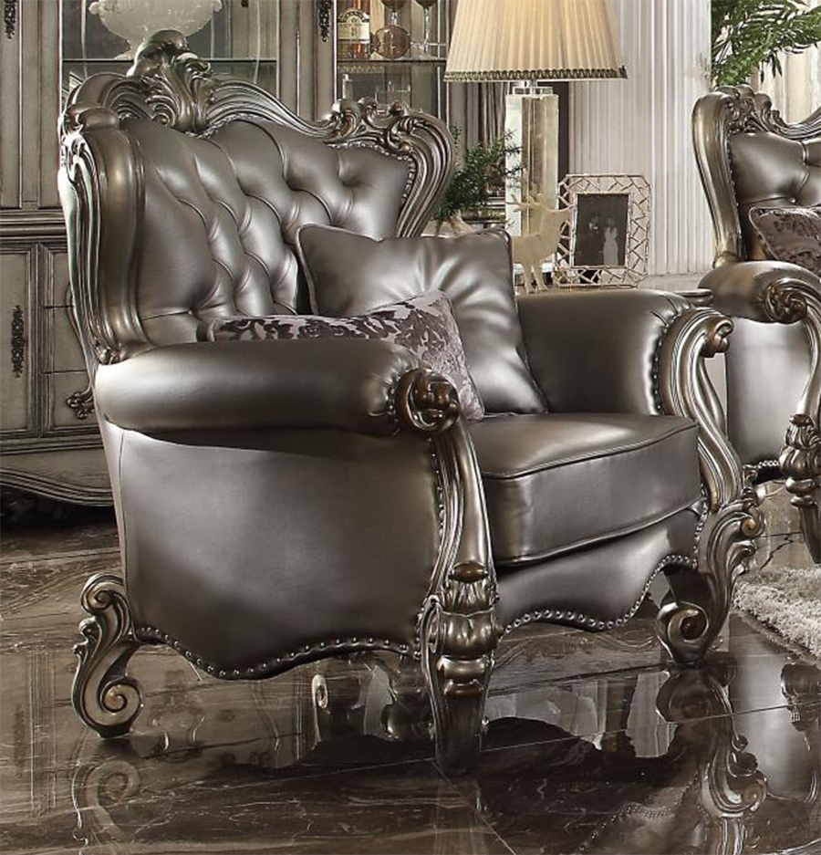 Versailles Vintage Silver and Antique Platinum Chair