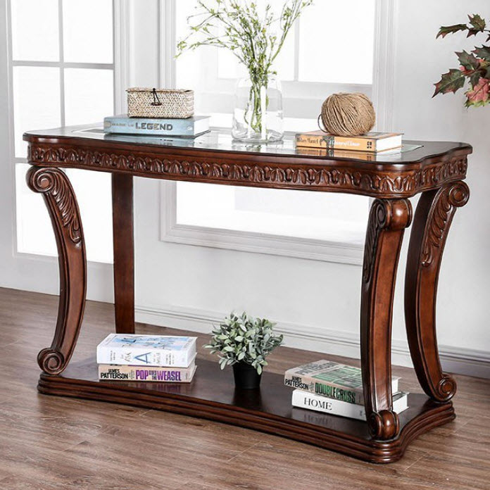 Walworth Ornate Carved Details Sofa Table
