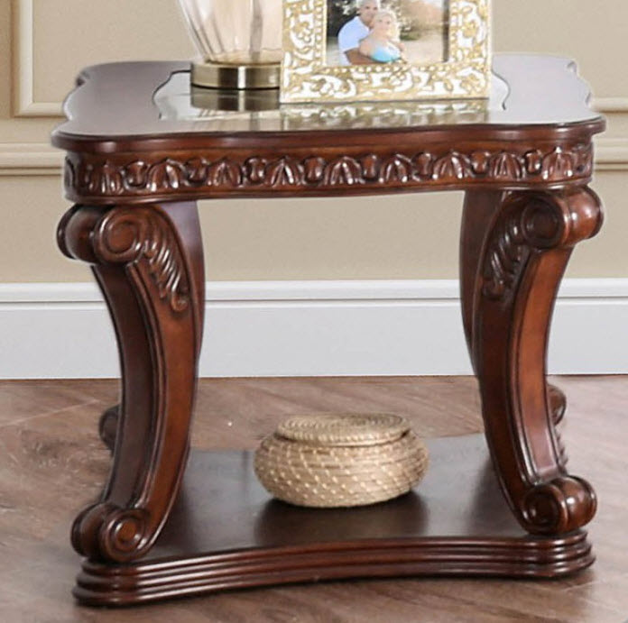 Walworth Ornate Carved Details End Table
