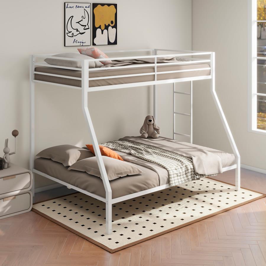 Alevera Twin Over Full Metal Bunk Bed with Ladder