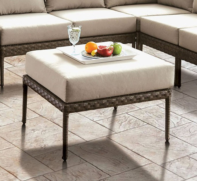 Aleisha Weather Resistant Faux Wicker Patio Ottoman