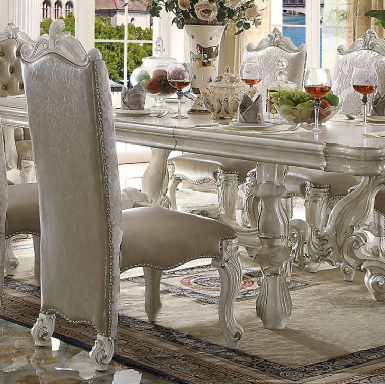 Versailles Vintage Bone White Armless Side Chairs - Set of 2