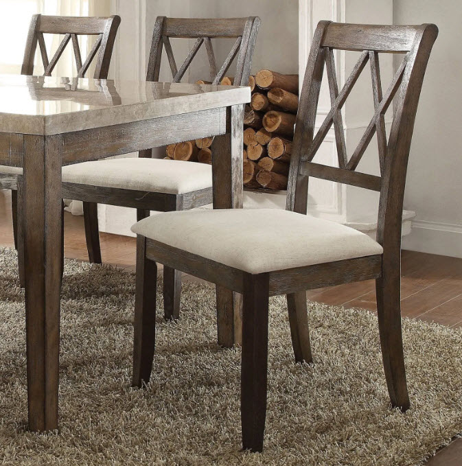 Claudia Double "X" Backrest Design Side Chair Set of 2