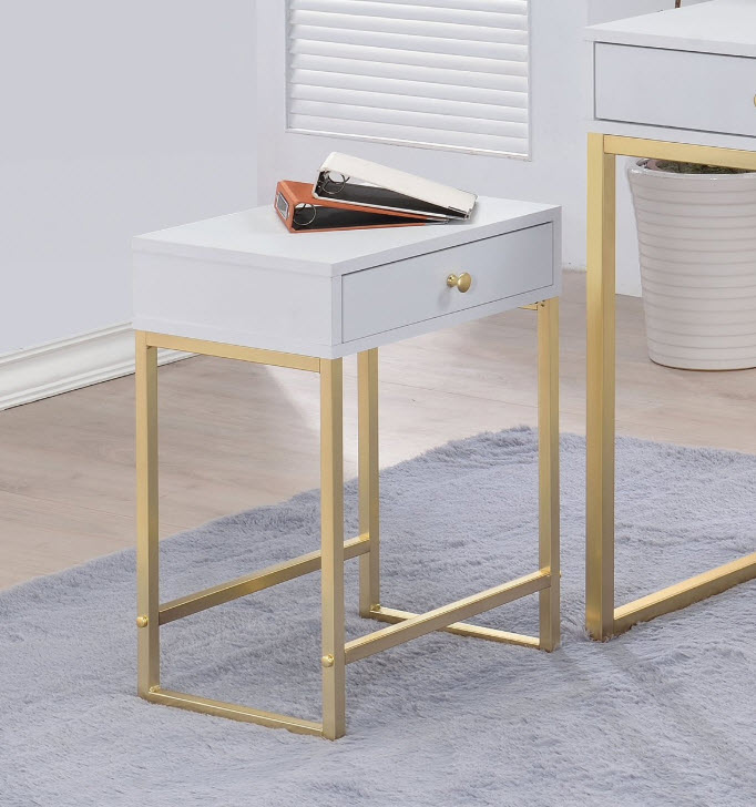 Coleen II Contemporary Brass Leg End Table