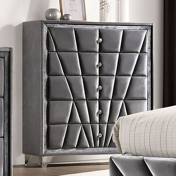 Carissa Art Deco-inspired Upholstered Chest
