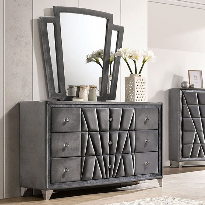 Carissa Art Deco-inspired Upholstered Dresser