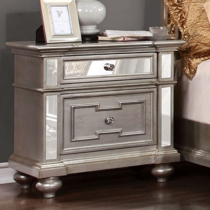 Salamanca Nightstand with Crystal-like Acrylic Drawer Pulls