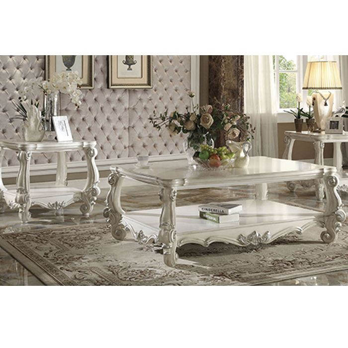 Versailles Bone White Victorian Style Coffee Table