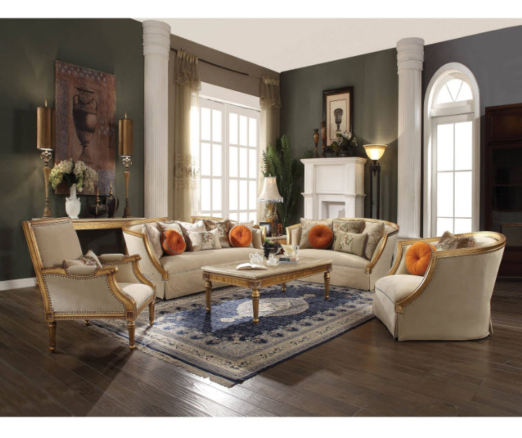 Daesha Upholstered Tight Back Sofa with 8 Pillows
