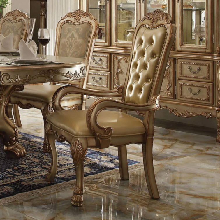 Dresden Button Tufted Arm Chair Set of 2