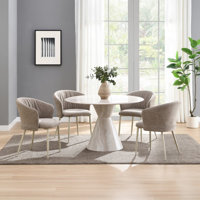 Ogin Marble Print Round Dining Table