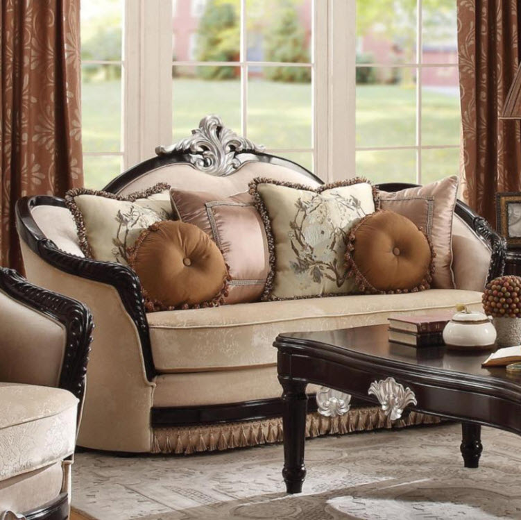 Ernestine Loveseat with 6 Pillows