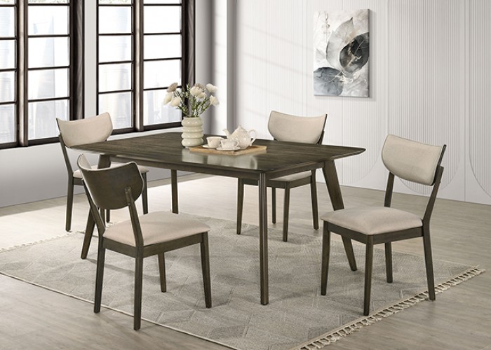 Huttwil Mid-Century Modern Dark Walnut Dining Table