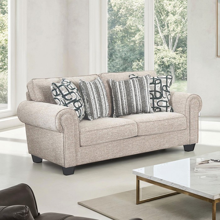 Viviani Transitional Light Brown/Taupe Loveseat