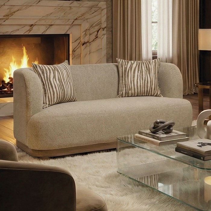 Sarabi Contemporary Light Brown Loveseat