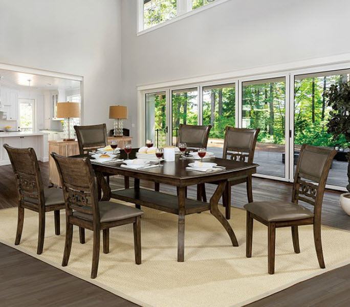 Holly Satin Walnut Dining Table