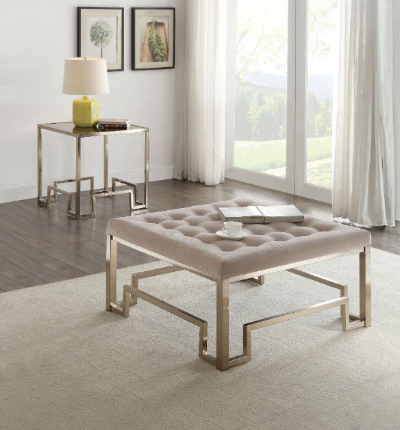 Damien Button Tufted Top Cocktail Ottoman