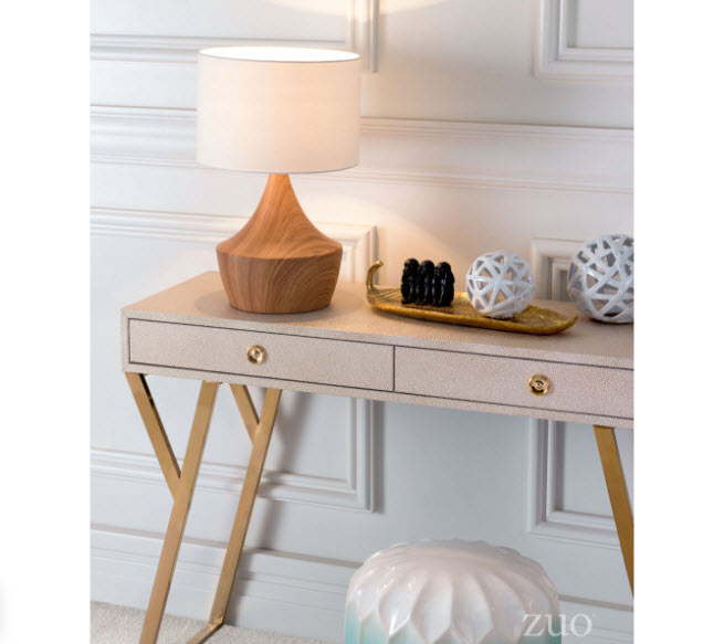 Kelly White & Brown Table Lamp