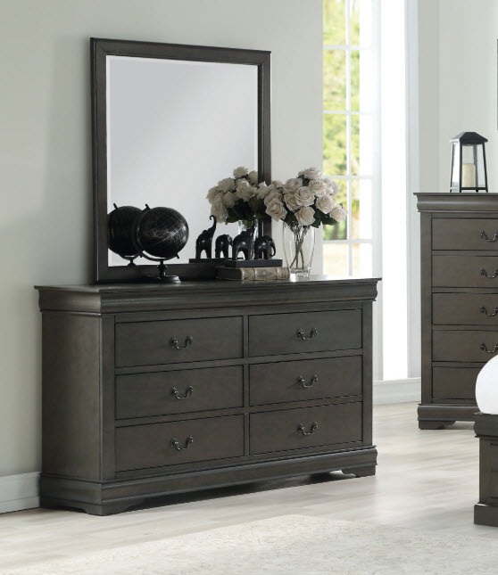 Louis Philippe III Dark Gray Dresser