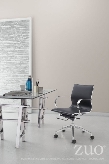 Glider Low Back Adjustable Height Office Chair