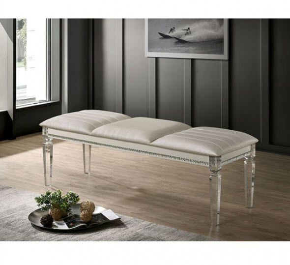 Maddie Contemporary Crystal Accent Bench