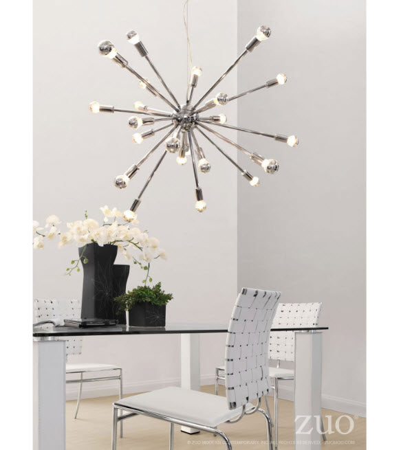 Physics Chrome Ceiling Lamp