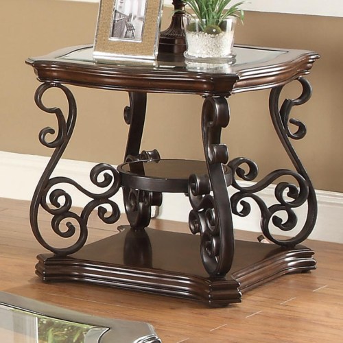 Laney 1-shelf Glass Top Rectangular End Table