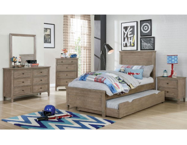 Vevey Transitional Warm Gray Youth Bed
