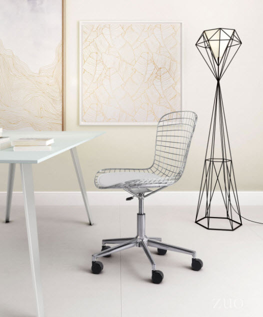 Wire Adjustable Height Office Chair With Cushion
