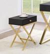Coleen Contemporary Brass Leg Accent Table