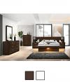 Jessica Wood LED Panel Bed