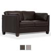 Matias Contemporary Leather Loveseat