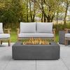 41.75" Aegean Weathered Slate Small Rectangle Propane Gas Outdoor Fire Table