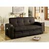 Mavis Transitional Futon Sofa w/ Built-in Cup Holders