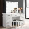 Felicity 9-drawer Vanity Desk with Lighted Mirror