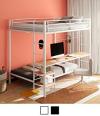 Campus Metal Full Over Twin Workstation Bunk Bed