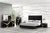 Goldsberg Contemporary Bed with Gold-Painted Pattern
