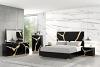 Goldsberg I Contemporary Bed with Gold-Painted Pattern