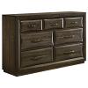 Atlas Upholstered Panel Grey and Dark Oak Dresser