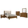 Adderley Panel Cream and Warm Brown Bed