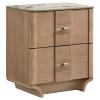 Leanne LED Panel Off White and Light Oak Nightstand