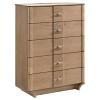 Leanne LED Panel Off White and Light Oak Chest